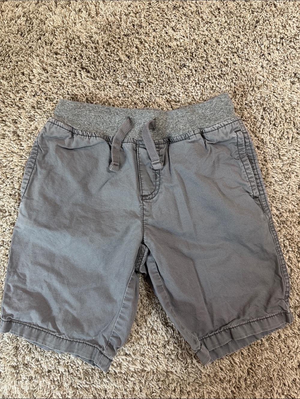 Gymboree Gray Knit-Waist Drawstring Shorts with Pockets    Size 6